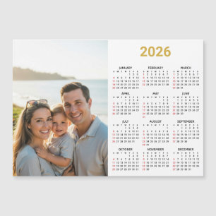 2026 Foto-Kalender Ganzjahres-Gold-Magnetkarte Magnetkarte