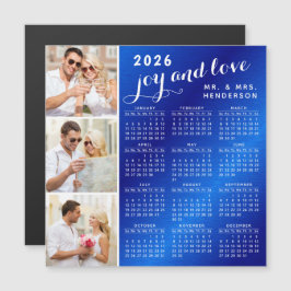 2026 Foto Kalender Kühlschrankmagnet Blau und Weiß Magnetkarte