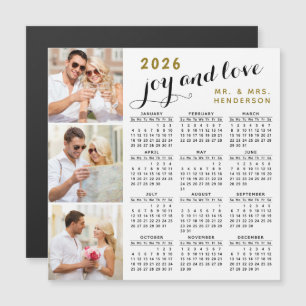 2026 Foto Kalender Kühlschrankmagnet Schwarz-Gold- Magnetkarte