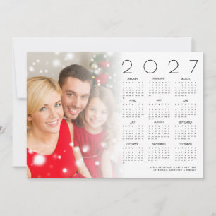 2026 Foto-Overlay der Kalenderfamilie Frohe Weihna Feiertagskarte