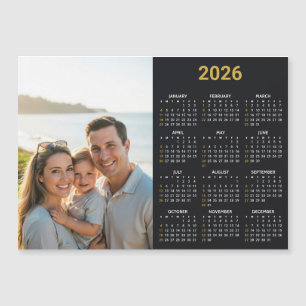 2026 Fotokalender Ganzjahres-Schwarze Kühlschran Magnetkarte