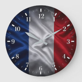 2026 France Flag Watch Große Wanduhr