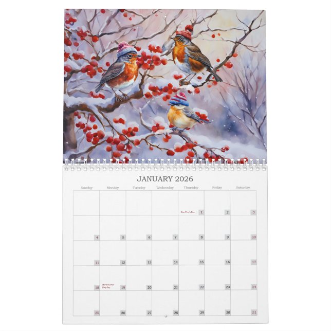 2026 - Frohes Neujahrskalender 12 - Vollfarbiges K Kalender (Jan 2026)