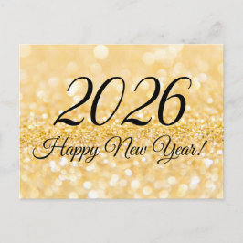 2026 Glückliches neues Jahr! Gold Glitzer Glitzern Postkarte