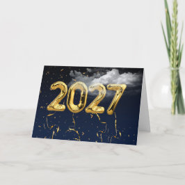 2026 Goldballons in Wolken Karte