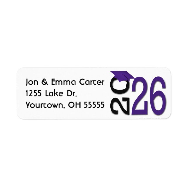2026 Graduation Black and Purple School Colors (Vorne)