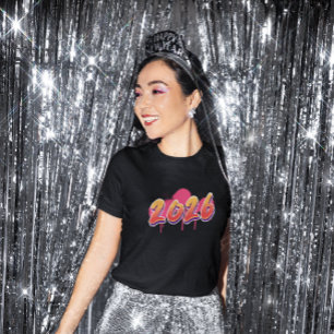 2026 Graffiti-Stil-Farb-Splash Neujahr T-Shirt