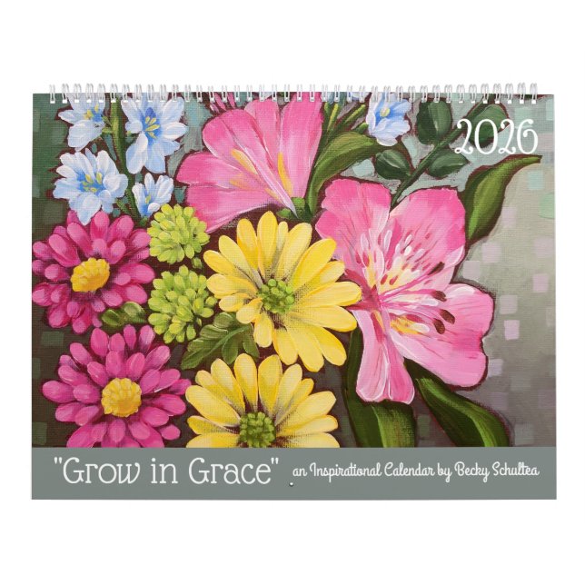 2026 Grow in Grace Inspirational Floral Calendar Kalender (Titelbild)