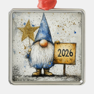 2026, gutes neues Jahr Ornament Aus Metall