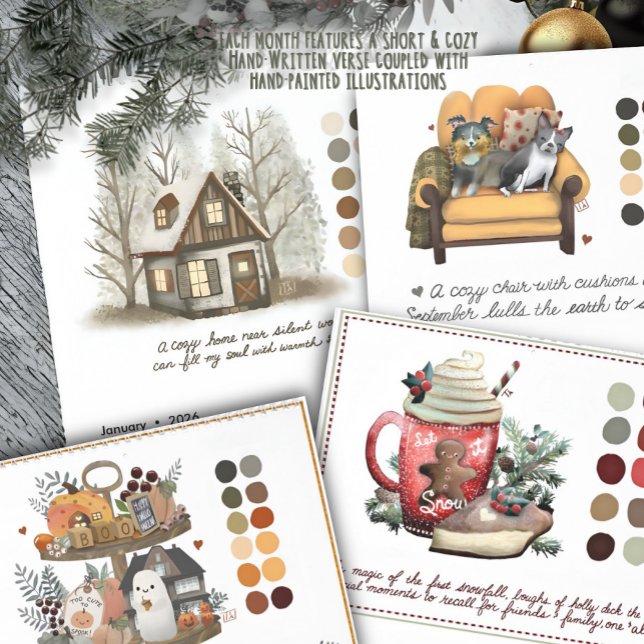 2026 Hand-Painted Cozy Art with Monthly Poetry  Kalender (Von Creator hochgeladen)