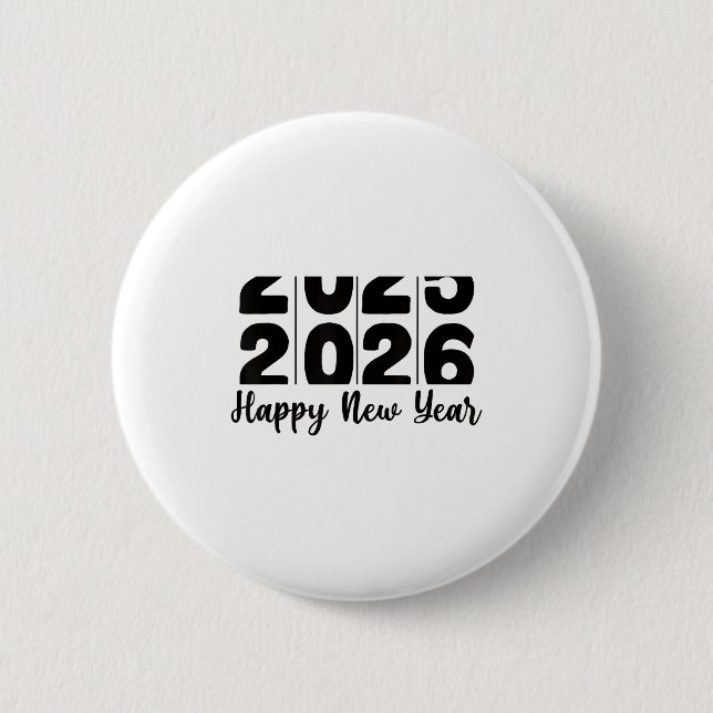 2026 Happy New Year Bold Numbers Celebration Party Button (Vorderseite)