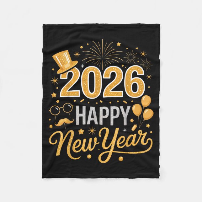 2026 Happy New Year Celebration For Party Enthusia Fleecedecke (Vorderseite)