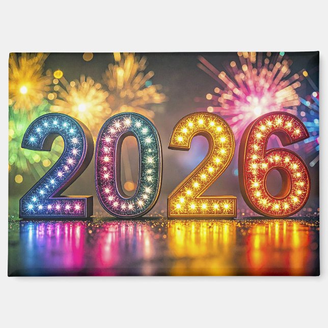2026, Happy New Year Celebration, Magnet (Vorderseite)