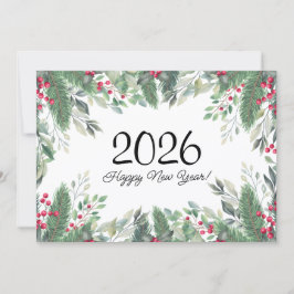 2026,Happy new year!Ferienhaus Rote Beeren Mitteilungskarte