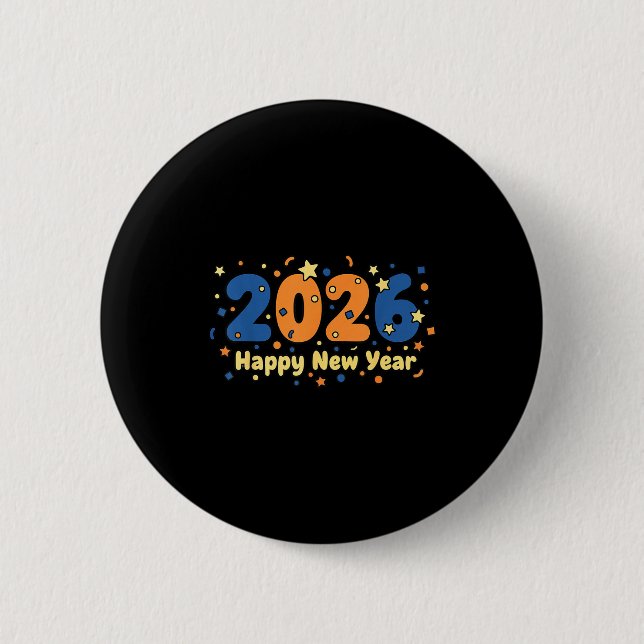 2026 Happy New Year Fireworks Celebration  Button (Vorderseite)