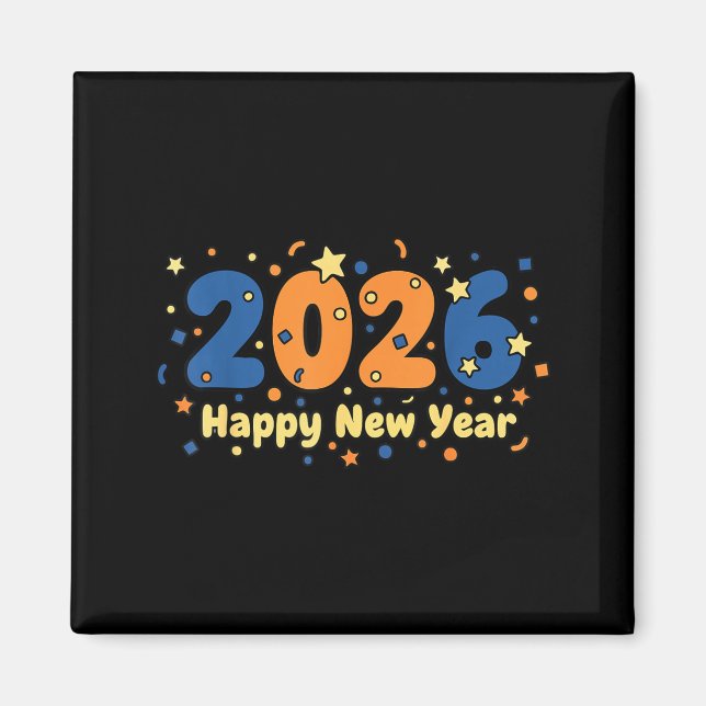 2026 Happy New Year Fireworks Celebration  Magnet (Vorne)
