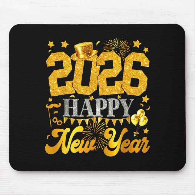 2026 Happy New Year Party Fireworks New Years Eve  Mousepad (Vorne)