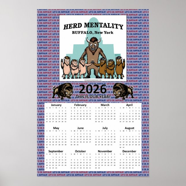 2026 Herd Mentality Calendar (12 x 18) Poster (Vorne)