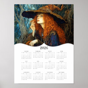 2026 Hexe Volljahr Jahreswandkalender Poster