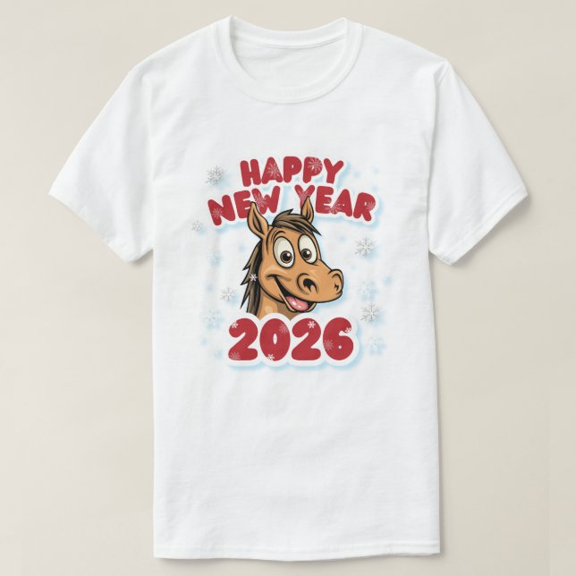2026 Horse Zodiac Sign New Year Celebration.  T-Shirt (Design vorne)