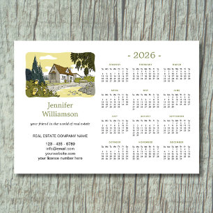 2026 Immobilienmakler-Kalender-Hausmagnet Magnetkarte