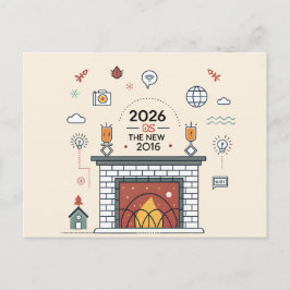 2026 Is The New 2016 Digital Culture Vector Feiertagspostkarte