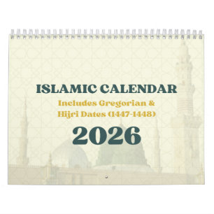 2026 Islamischer Hijri-Kalender Gregorianisch + Kalender