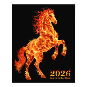 2026 Jahr des Feuerpferdes Fotodruck
