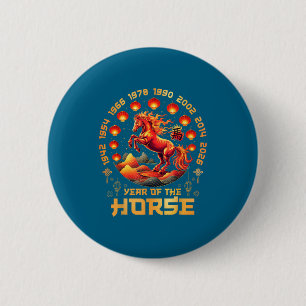 2026 Jahr des Feuerpferds chinesischer Zodiak Neuj Button