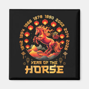 2026 Jahr des Feuerpferds chinesischer Zodiak Neuj Magnet