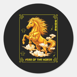2026 Jahr des Pferdes _1 Runder Aufkleber
