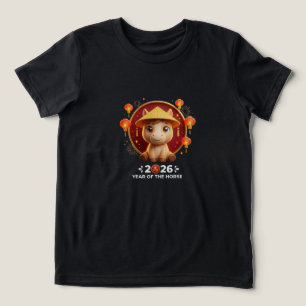 2026 Jahr des Pferdes, Chibi-Pferd Chinesisches Ne Tri-Blend Shirt
