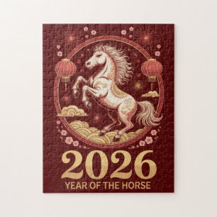 2026 Jahr des Pferdes Chinesisches Neujahrspuzzle