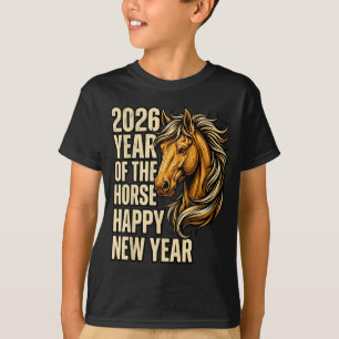 2026 Jahr des Pferdes Frohes Chinesisches Neujahr  T-Shirt