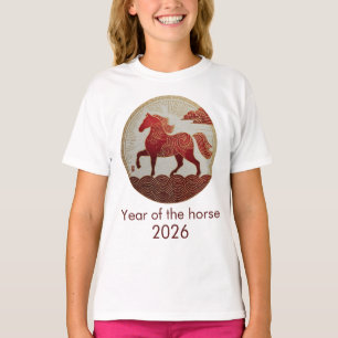 2026 Jahr des Pferdes – Mondneujahrs-Kunst T-Shirt
