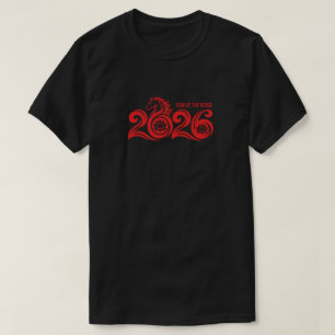 2026 Jahr des Pferdes Rotes Chinesisches Neujahr T-Shirt