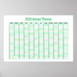 2026 Jahr-Übersicht-Wandplaner-Kalender Poster