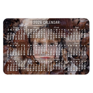 2026 Jahres-Monats-Kalender Weiß   Foto hinzufügen Magnet