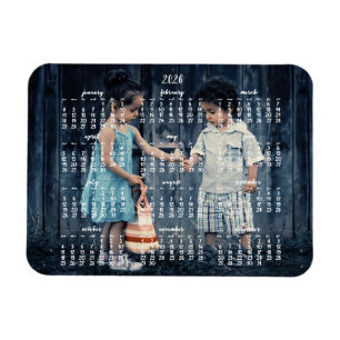 2026 Jahreskalender-Fotomagnet 3x4 Magnet
