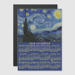 2026 Jahreskalender Sternennacht oder benutzerdefi Magneteinladung
