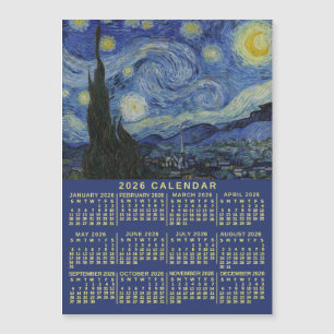 2026 Jahreskalender Sternennacht oder Foto Magnet
