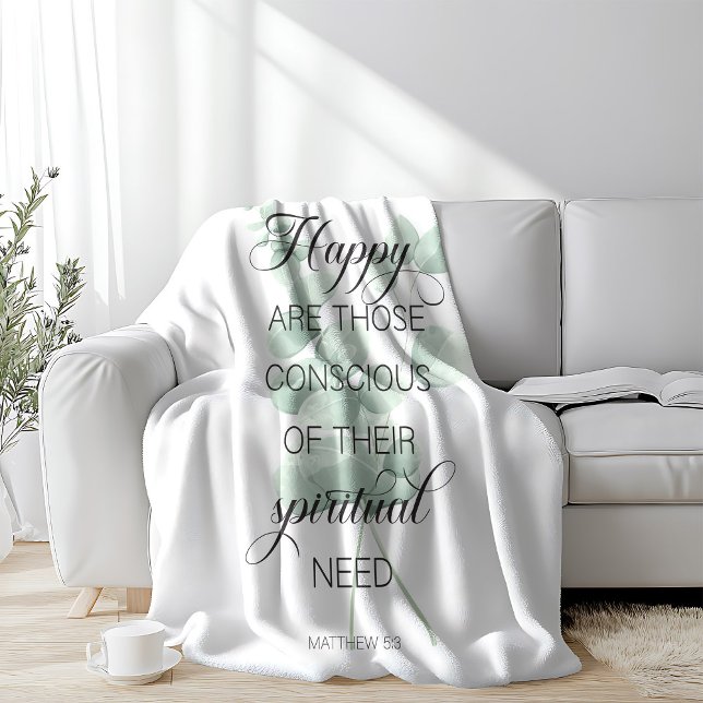 2026 JW Year Text Matthew 5:3 with Eucalyptus Fleecedecke (Von Creator hochgeladen)
