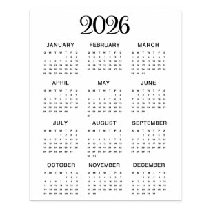 2026 Kalender #1 Vier Zeilen, drei Spalten Gummistempel