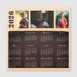 2026 Kalender 3 Fotocollage Magnet-Karte Magnetkarte