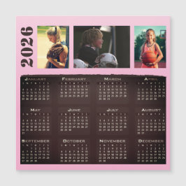 2026 Kalender 3 Fotocollage Magnet-Karte Magnetkarte