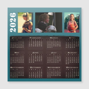 2026 Kalender 3 Fotocollage Magnet-Karte Magnetkarte