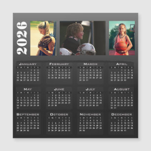 2026 Kalender 3 Fotocollage Magnet-Karte Magnetkarte