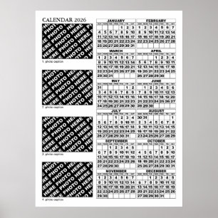 2026 Kalender 4 Fotos Poster 24x32in hinzufügen