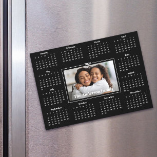 2026 Kalender Benutzerdefiniertes Foto Schwarzes M Magnetkarte