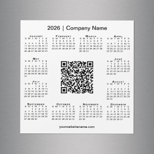 2026 Kalender Custom Business QR Code White Magnet